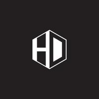 hd logo monogram zeshoek met zwart achtergrond negatief ruimte stijl vector