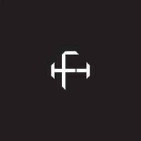fh eerste brief overlappende in elkaar grijpen logo monogram lijn kunst stijl vector