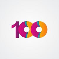 100 jaar verjaardag viering paarse vector sjabloon ontwerp illustratie