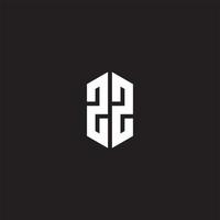 zz logo monogram met zeshoek vorm stijl ontwerp sjabloon vector