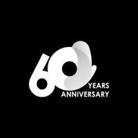 60 jaar verjaardag viering witte cirkel vector sjabloon ontwerp illustratie
