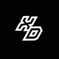 xd logo monogram met omhoog naar naar beneden stijl negatief ruimte ontwerp sjabloon vector