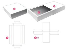 lange verpakking met 2 deksels gestanst sjabloon vector