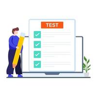 online quiz test concept vector