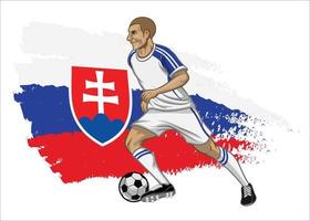 Slowakije voetbal speler met vlag net zo een achtergrond vector