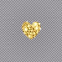 gouden glitter vector hart. gouden sparkled st. Valentijnsdag kaart. luxe ontwerpelement.
