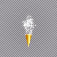 witte feestpopper met exploderende confetti-deeltjes geïsoleerd. vector