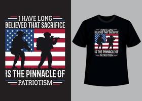 Amerika soldaten typografie t overhemd ontwerp vector