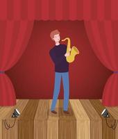 man spelen saxofoon avatar karakter vector