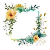 waterverf bloemen frames.hand getrokken illustratie, vrij vector