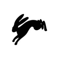 silhouet van een hoppen haas, konijn, en konijn geïsoleerd Aan wit achtergrond. symbool van Pasen vector