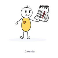 stripfiguur bedrijf kalender vector