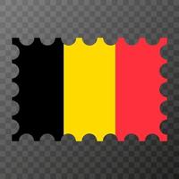 port postzegel met belgie vlag. vector illustratie.