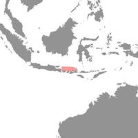 Bali zee Aan de wereld kaart. vector illustratie.