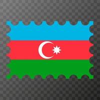 port postzegel met Azerbeidzjan vlag. vector illustratie.