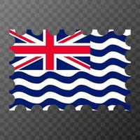 port postzegel met Brits Indisch oceaan gebied vlag. vector illustratie.