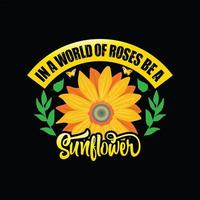 zonnebloem t-shirt ontwerp vector