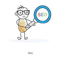 SEO-expert voor stripfiguren vector