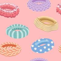 kleurrijk scrunchies patroon, haar- stropdas naadloos ontwerp met scrunchy elementen, schattig behang, meisjesachtig achtergrond. vector