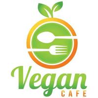 modern vector vlak ontwerp gemakkelijk minimalistische schattig logo sjabloon van veganistisch vegetarisch cafe restaurant logo vector voor merk, cafe, restaurant, bar, embleem, label, kenteken. geïsoleerd Aan wit achtergrond.