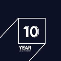 10 jaar verjaardag viering blauwe kleur vector sjabloon ontwerp illustratie