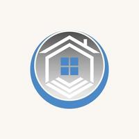gemakkelijk en uniek zeshoek met dak huis en venster Aan cirkel in de omgeving van beeld grafisch icoon logo ontwerp abstract concept vector voorraad. kan worden gebruikt net zo symbool verwant naar huis eigendom of huis
