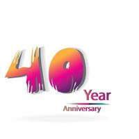 40 jaar verjaardag viering paarse kleur vector sjabloon ontwerp illustratie