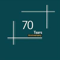 70 jaar verjaardag viering blauwe kleur vector sjabloon ontwerp illustratie