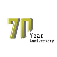 70 jaar verjaardag viering gouden kleur vector sjabloon ontwerp illustratie