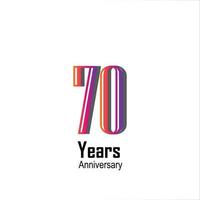 70 jaar verjaardag viering kleur vector sjabloon ontwerp illustratie