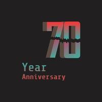 70 jaar verjaardag viering regenboog kleur vector sjabloon ontwerp illustratie