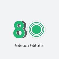 80 jaar verjaardag viering groene kleur vector sjabloon ontwerp illustratie