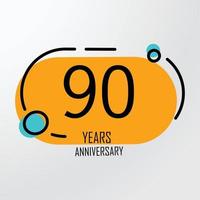 90 jaar verjaardag viering oranje kleur vector sjabloon ontwerp illustratie