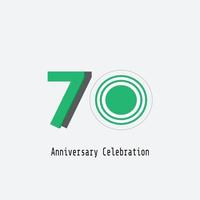 70 jaar verjaardag viering groene kleur vector sjabloon ontwerp illustratie