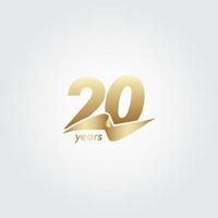 20 jaar verjaardag viering gouden lint sjabloon ontwerp vectorillustratie vector