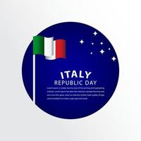 gelukkige dag van de republiek Italië viering vector sjabloonontwerp illustratie