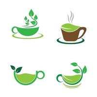 tea cup logo afbeeldingen vector