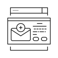 e-mail abonnementen toename lijn icoon vector illustratie
