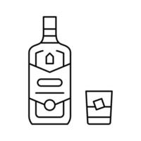 whisky drinken fles lijn icoon vector illustratie