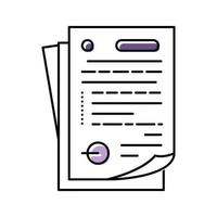 papierwerk document kleur icoon vector illustratie