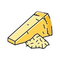Parmezaanse kaas kaas voedsel plak kleur icoon vector illustratie
