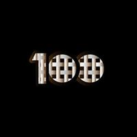 100 jaar Jubileumfeest elegante zwarte nummer vector sjabloon ontwerp illustratie
