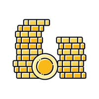 stack goud geld kleur icoon vector illustratie