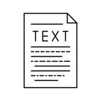 tekst document het dossier lijn icoon vector illustratie