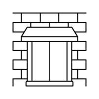 borstwering muur gebouw huis lijn icoon vector illustratie