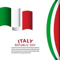 gelukkige dag van de republiek Italië viering vector sjabloonontwerp illustratie