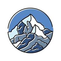 avontuur berg landschap kleur icoon vector illustratie