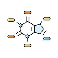 chemie moleculair structuur kleur icoon vector illustratie