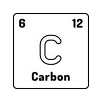 koolstof chemisch element lijn icoon vector illustratie