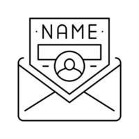 gepersonaliseerd e-mail lijn icoon vector illustratie